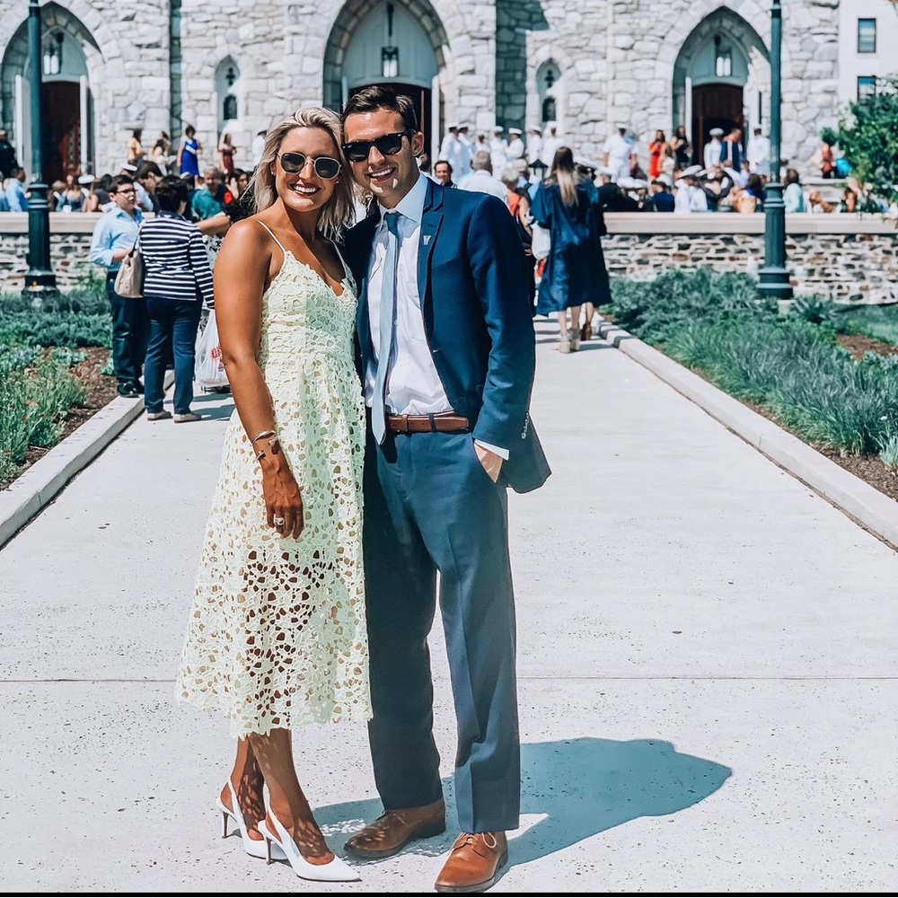 Yellow lace dress